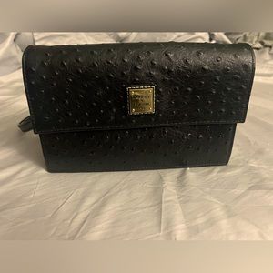 Dooney & Bourke Ostrich East West Flap Shoulder Bag.